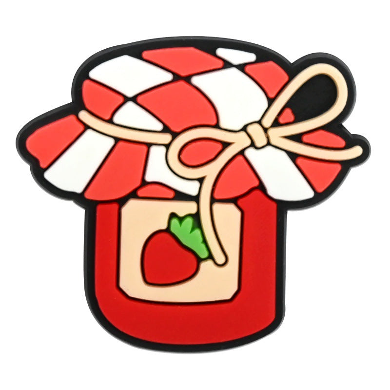 Wholesale Random 100pcs  Spring Picnic Series  PVC Soft Rubber Shoe Buckle Decoration