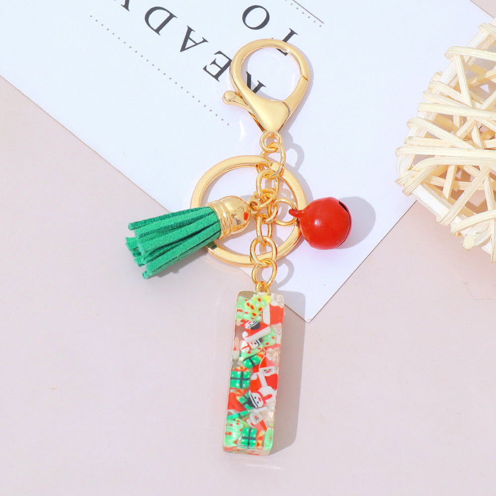 Wholesale Resin English Letter Keychain with Tassel Festive Holiday Party Bag Charm