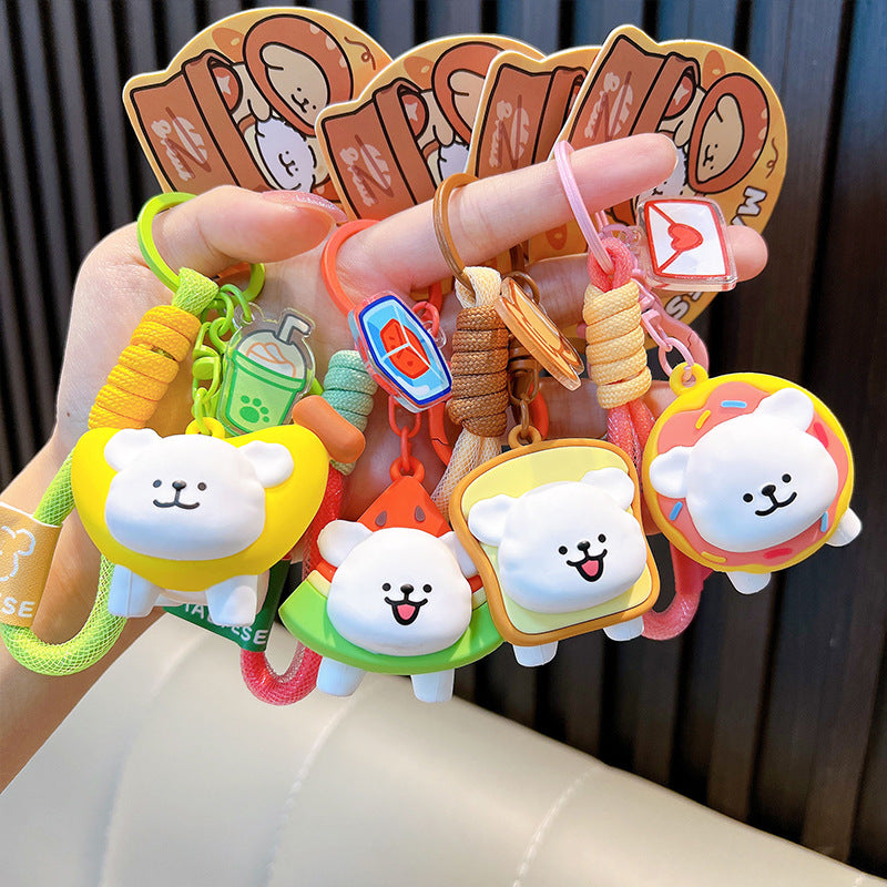 Wholesale Donut Line Puppy Resin Keychain Cute Keychain ACC-KC-WoAn009