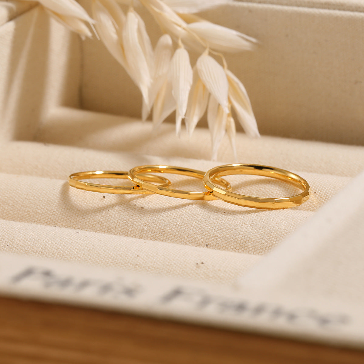 Wholesale  Three Row Bamboo Ring Fashionable Titanium Steel Gold Ring