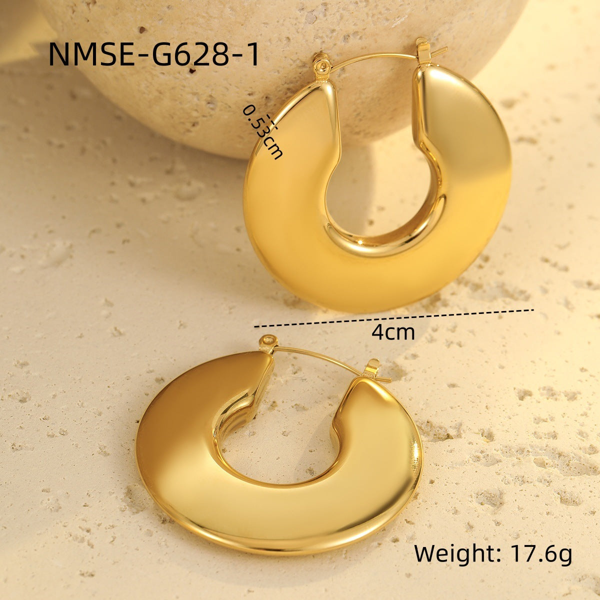 Wholesale  stainless steel retro  hollow 18K gold earrings jewelry