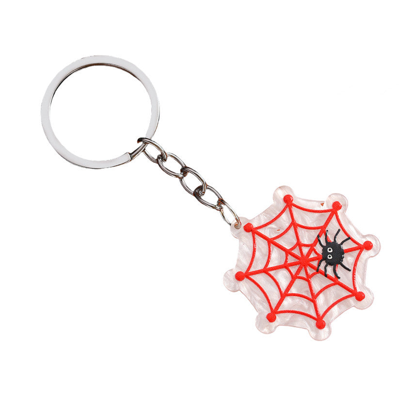 Wholesale Halloween Acrylic Skull Spider Keychains ACC-KC-RongR077