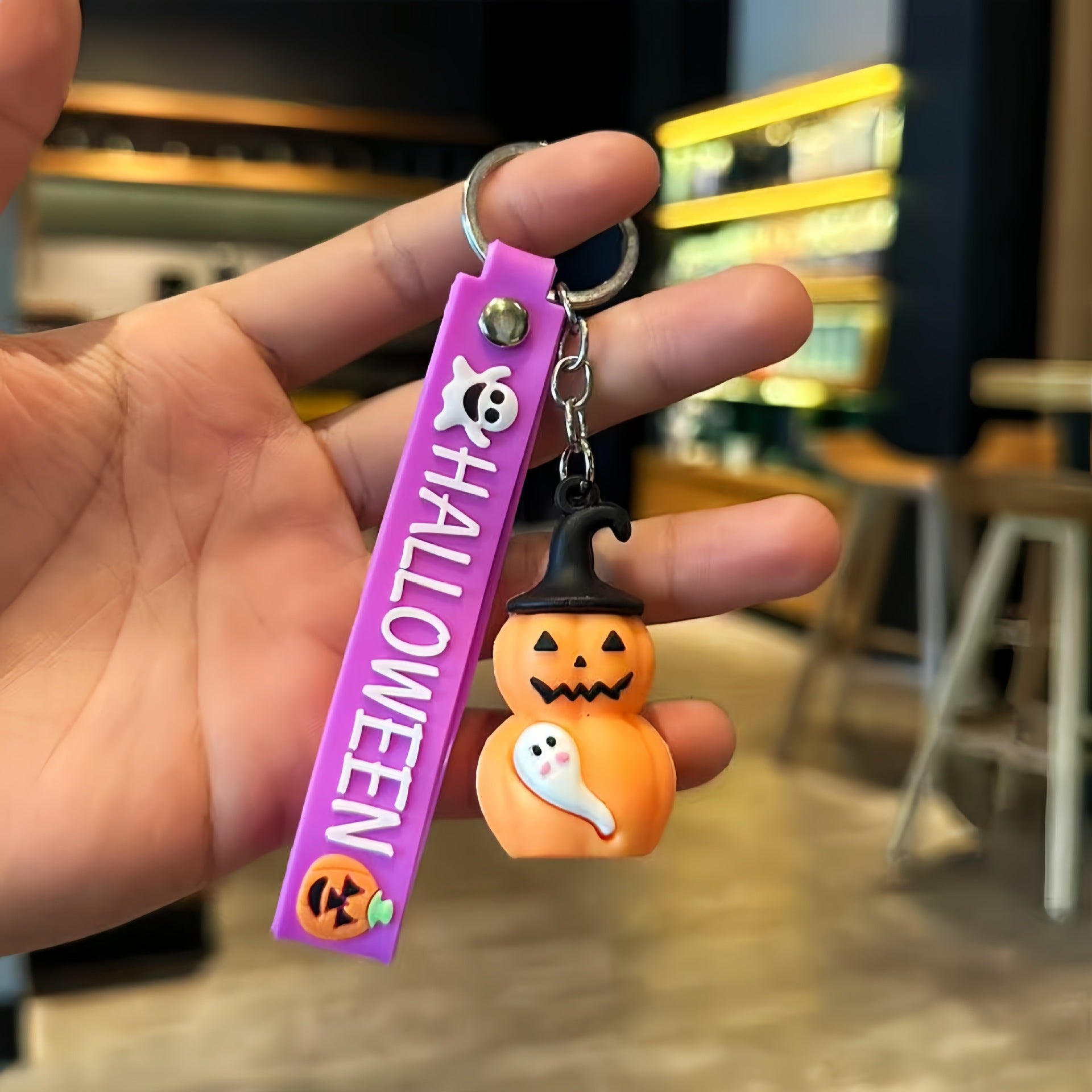 Wholesale  Pumpkin Keychain - Cartoon PVC Little Black House Pendant,  Bag Charm or Gift