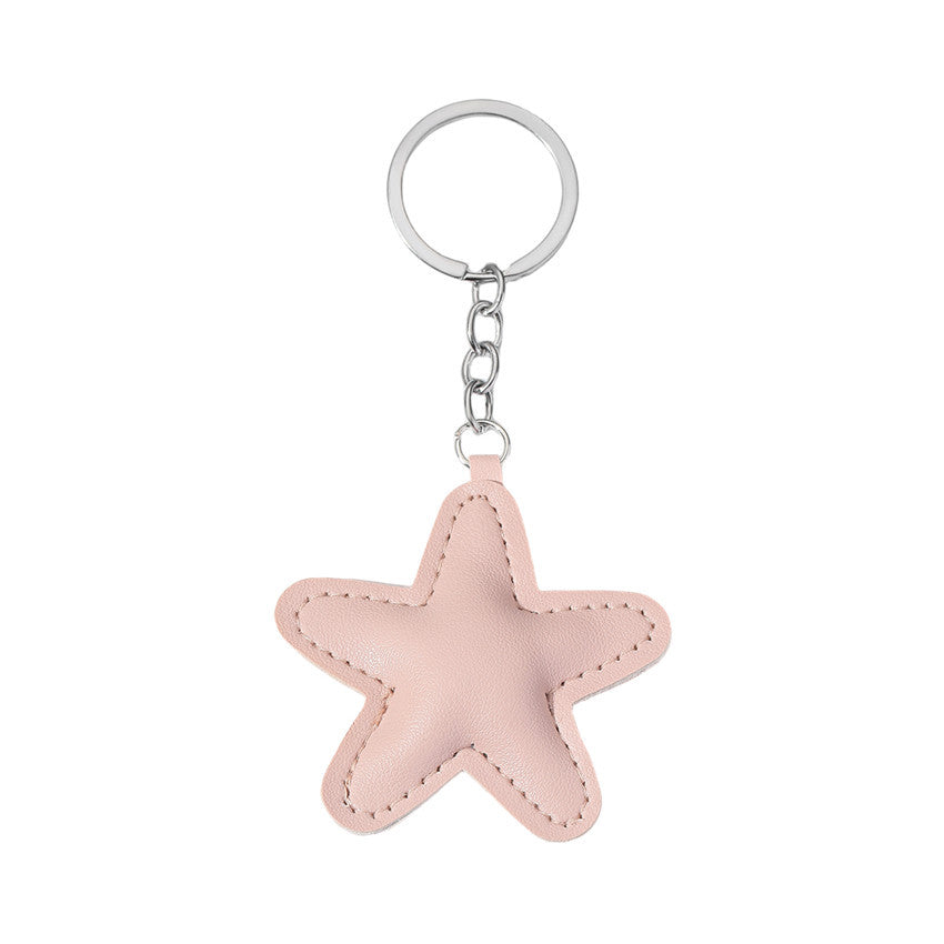Wholesale Colorful Five-pointed Star Keychain PU Cotton Filled Star Car Keychain
