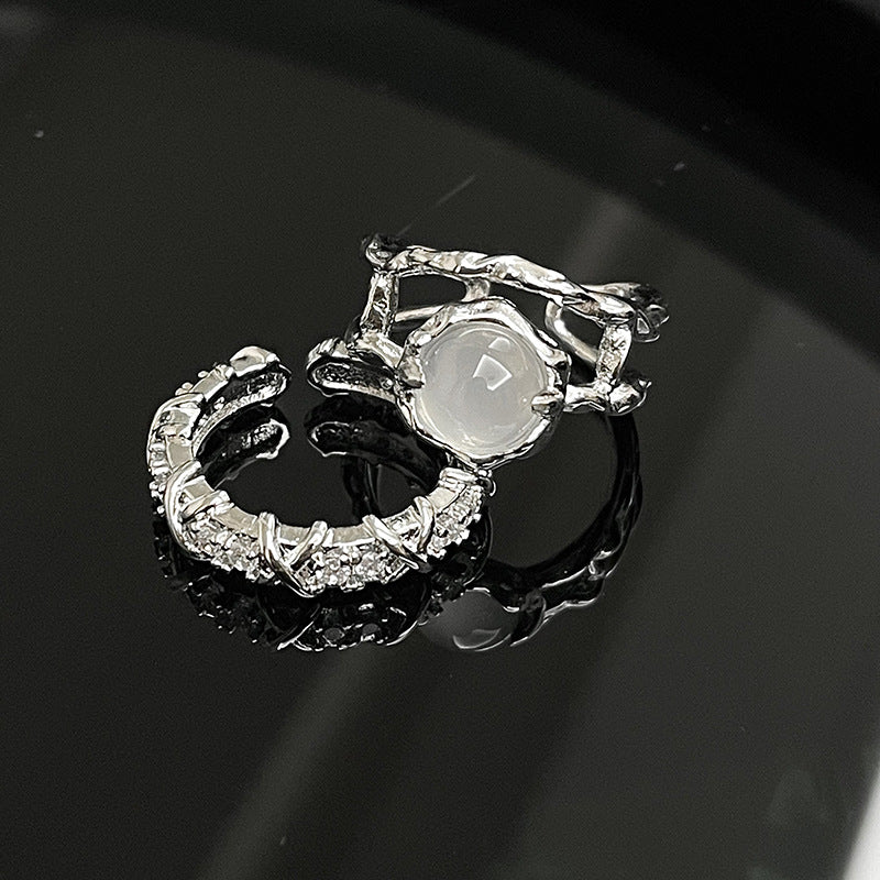 Wholesale Moonstone Diamond Zircon Open Ring Adjustable Rings ACC-RS-JiuHao017