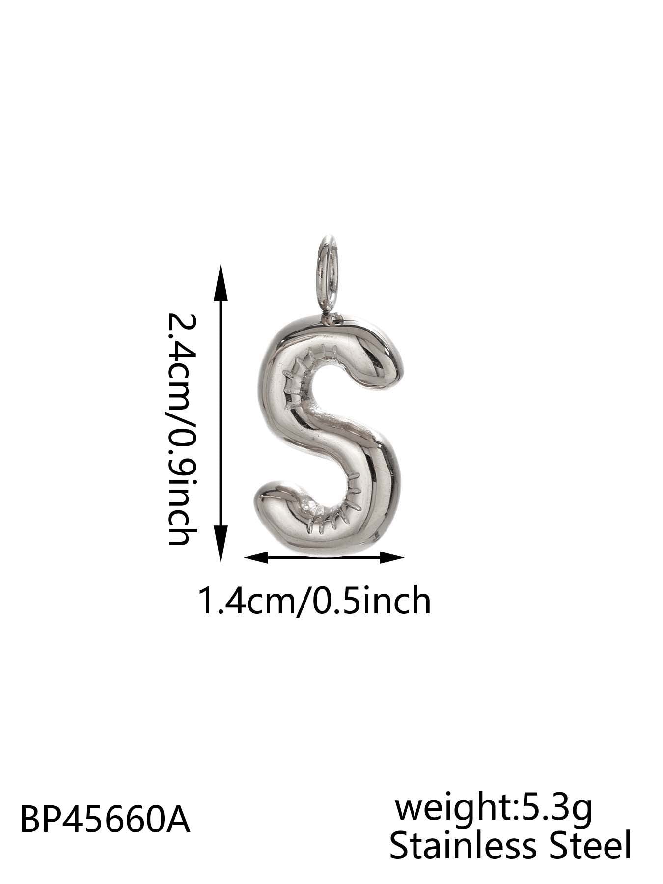 Wholesale Stainless steel bubble 26 letter pendant
