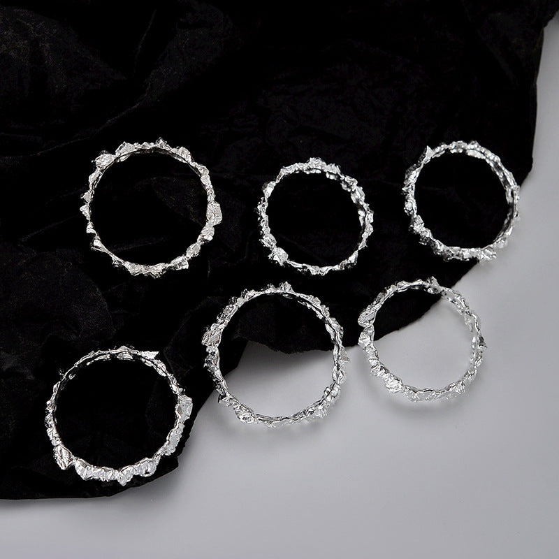 Wholesale  Sterling Silver Rock Head Texture Ring