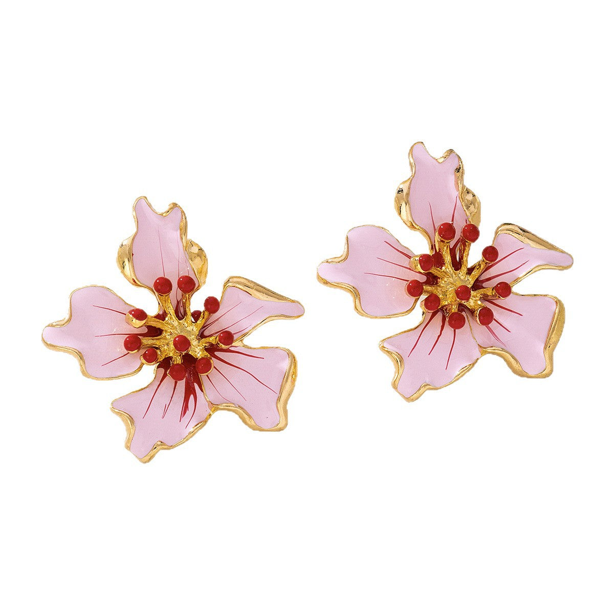 Wholesale Colorful Irregular Halo Drip Oil Flower Earrings - Chic Fashion Jewelry Accessory