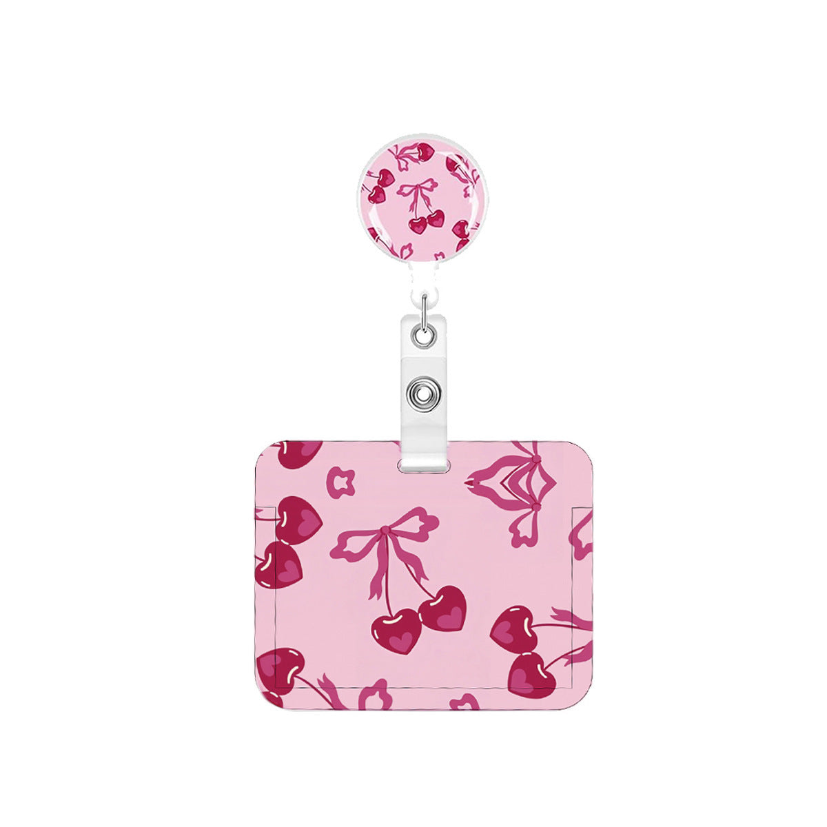 Wholesale Easy-open retractable buckle  sweet pink Badge Reels