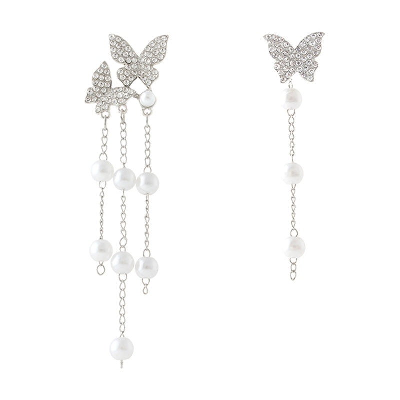 Wholesale Long Tassel Bow Asymmetrical Earrings ACC-ES-XiaoCheng007