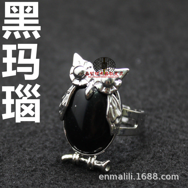Wholesale Personality Exaggerated Owl Adjustable Ring