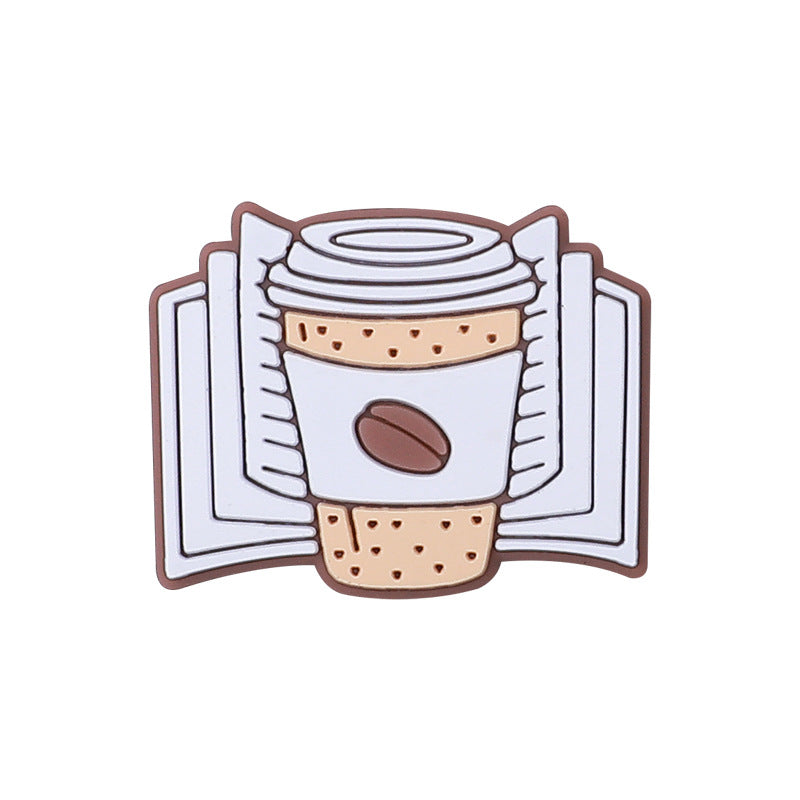 Wholesale 20pcs Coffee Letter Silicone Focal Beads DIY Bead Pen Accessories ACC-BDS-RongFa023