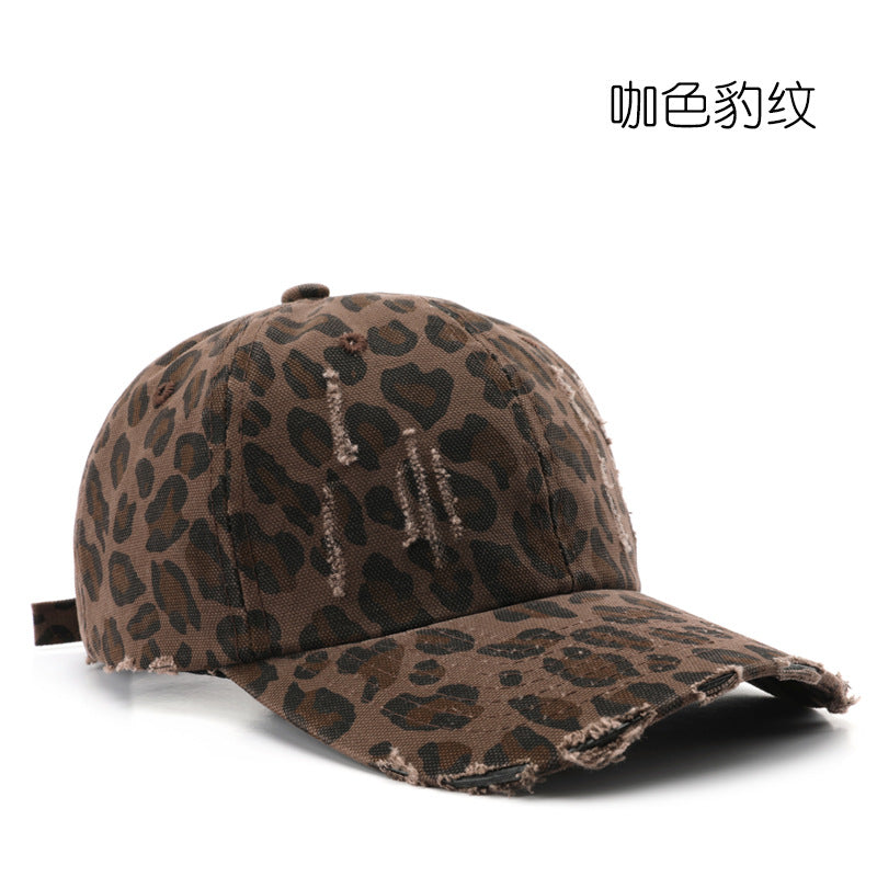 Wholesale  Retro Distressed Leopard Print  Baseball Cap