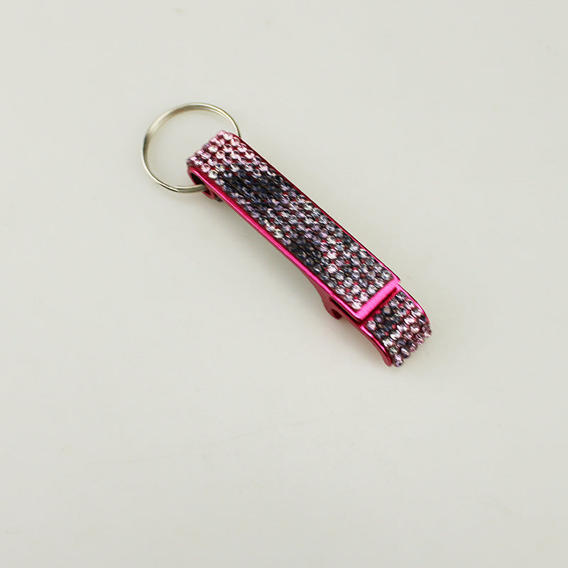 Wholesale Creative multifunctional aluminum alloy keychain with diamond ornaments