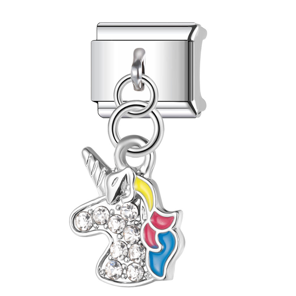 Wholesale Italian Charm Bracelet 9mm DIY Splicing Love Pendant Stainless Steel Composable Bracelet