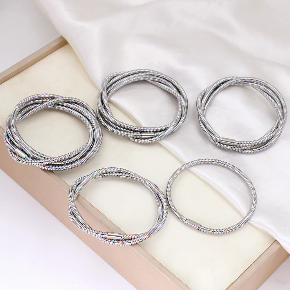 Wholesale Simple Style Geometric 304 Stainless Steel Bracelets 18k Gold Plated Bracelet ACC-BT-MeiSD004