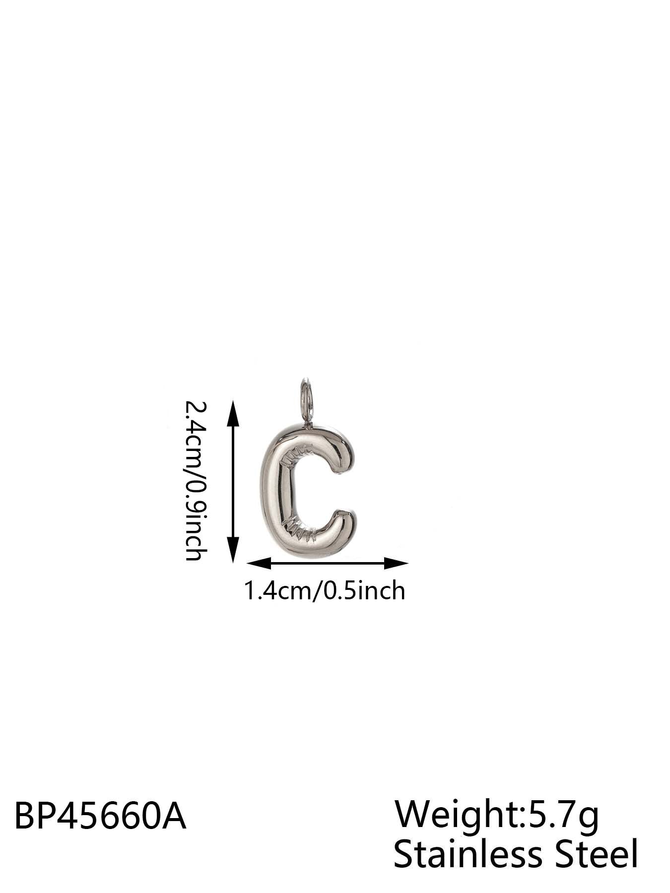 Wholesale Stainless steel bubble 26 letter pendant