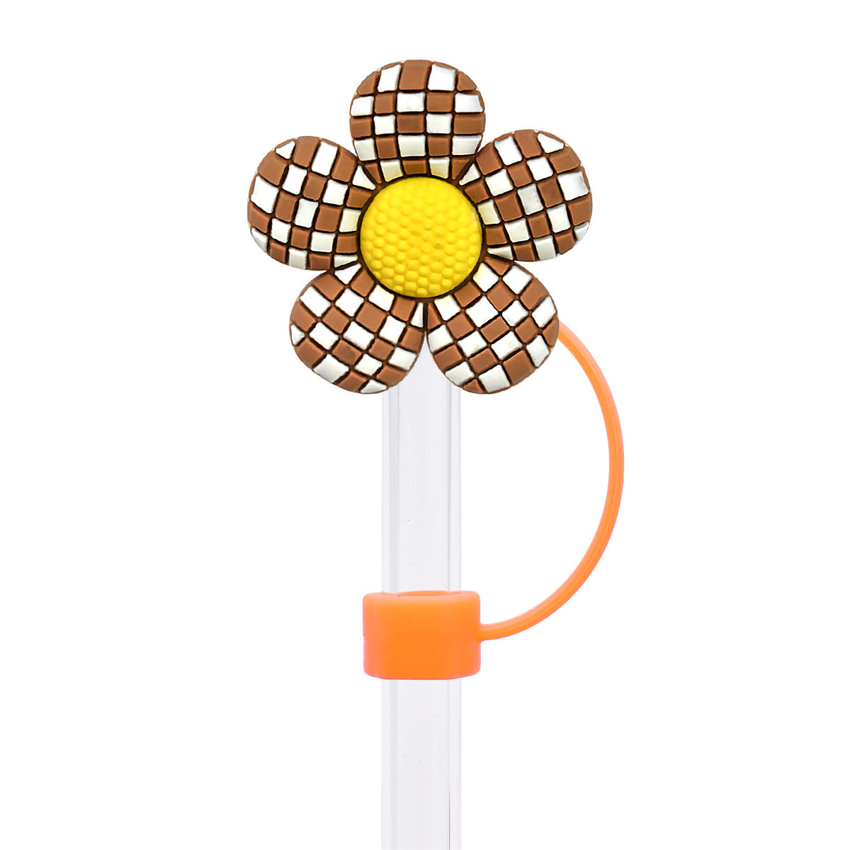 Wholesale Random 100pcs Flower Series 10mm PVC Soft Straw Tube Cap