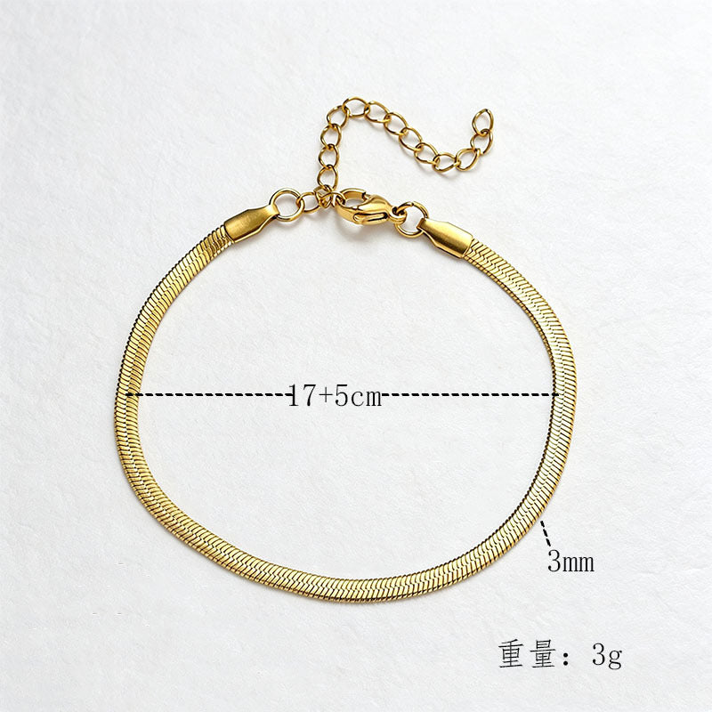 Wholesale Chic Snake Chain Bracelet – Women’s Stainless Steel Gold-Plated Jewelry Accessory for Gift Boutique Resale