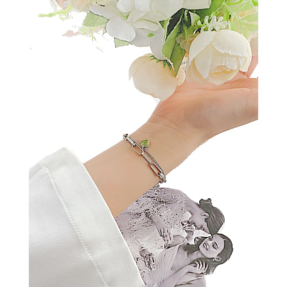 Wholesale titanium steel love smiling face multi-layer winding hand jewelry bracelet