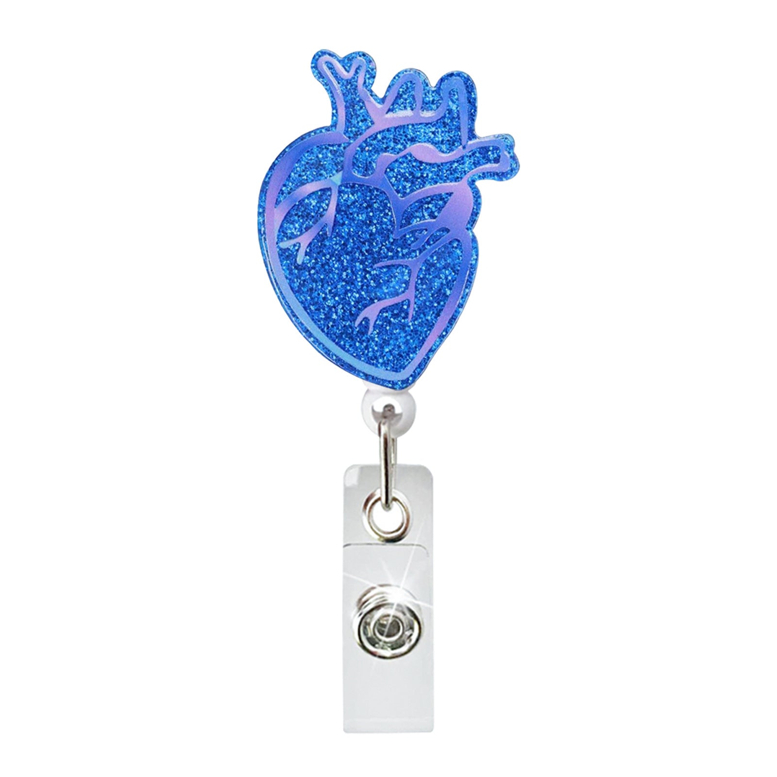 Wholesale Heart Pattern Acrylic Badge Scroll Easy Stretch Shrink Keychain ACC-KC-BoYan004