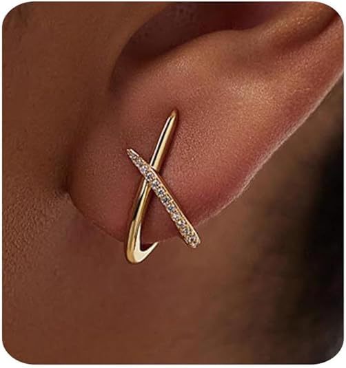 Wholesale Cross Zircon Earrings Gold Plated Sparkle Fashion Jewelry for Gift Boutique Resale