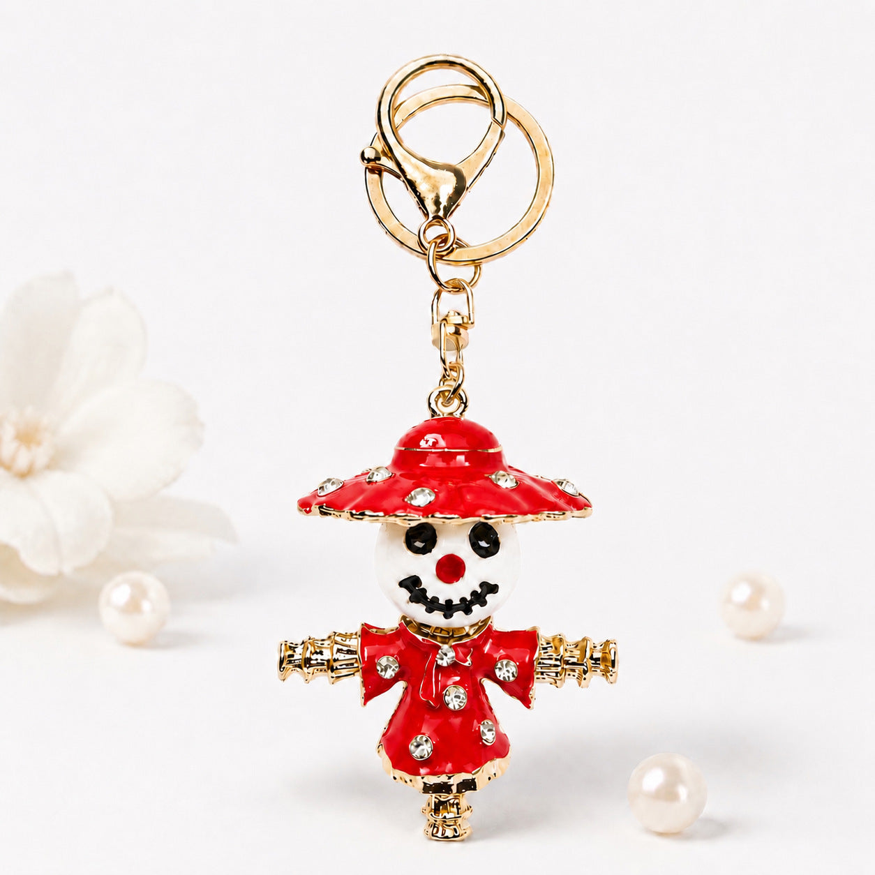 Wholesale  Cartoon Enamel Keychain with Crystal Inlay,  Bag Charm Car Key Accessory Gift