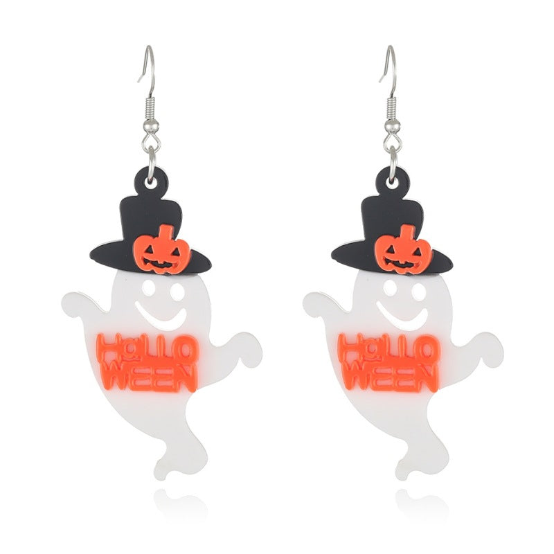 Wholesale  Acrylic Skeleton Ghost Plate Earrings