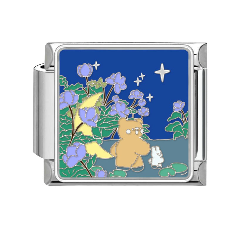 Wholesale Italian Charm Bracelet 9mm DIY Splicing Cute Creative Pendant Stainless Steel Composable Bracelet