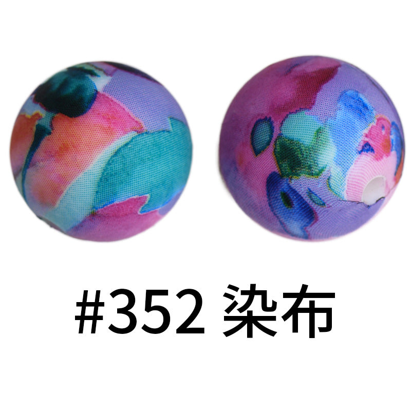 Wholesale 50pcs 15mm Western Style Leopard Skull Color Aztec Printed Silicone Balls Beads ACC-BDS-HeSheng004