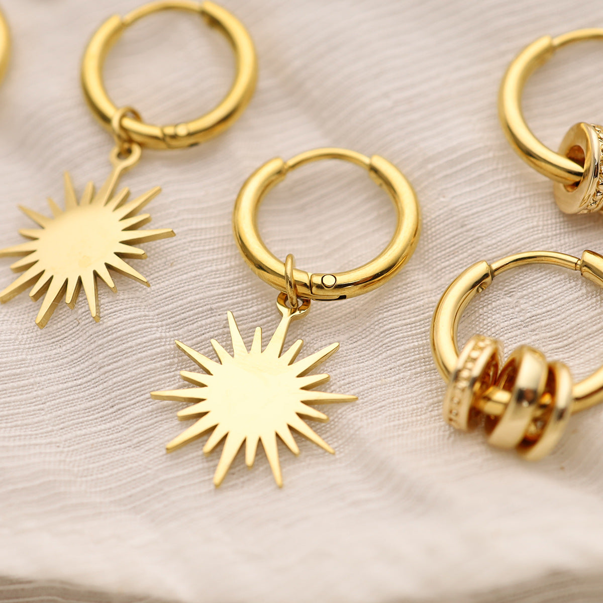 Wholesale 14K Gold Fadeless Stainless Steel Earrings