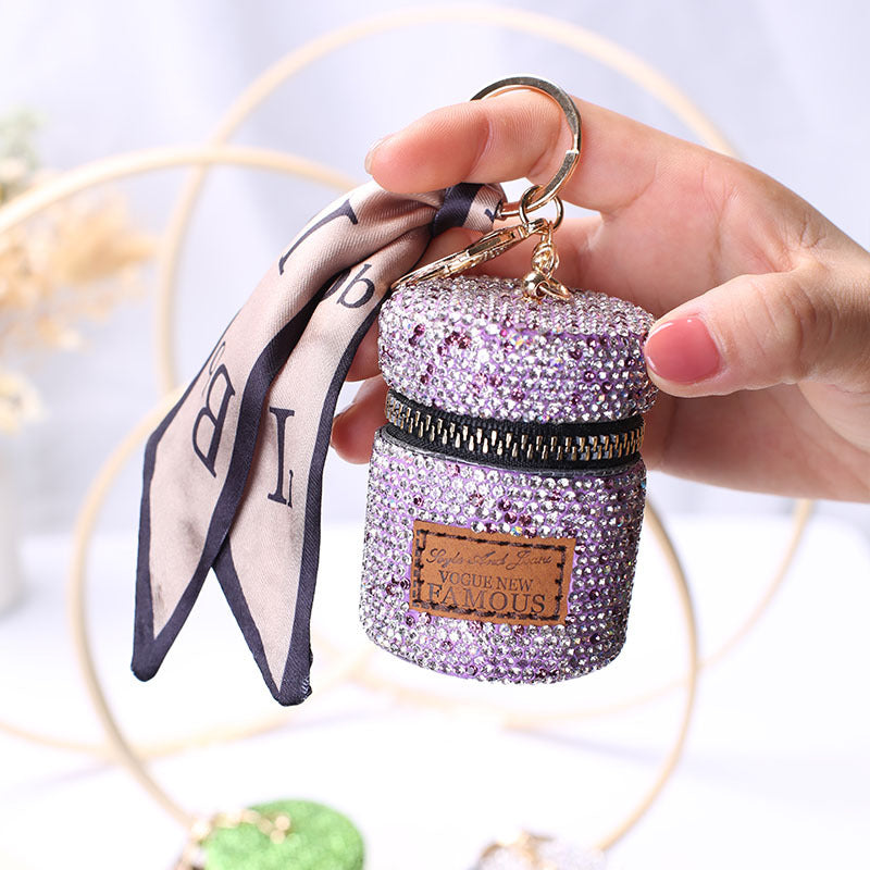 Wholesale Mini Rhinestone Earphone Bag, Zero Wallet, Light Luxury Style Keychain ACC-KC-JY001