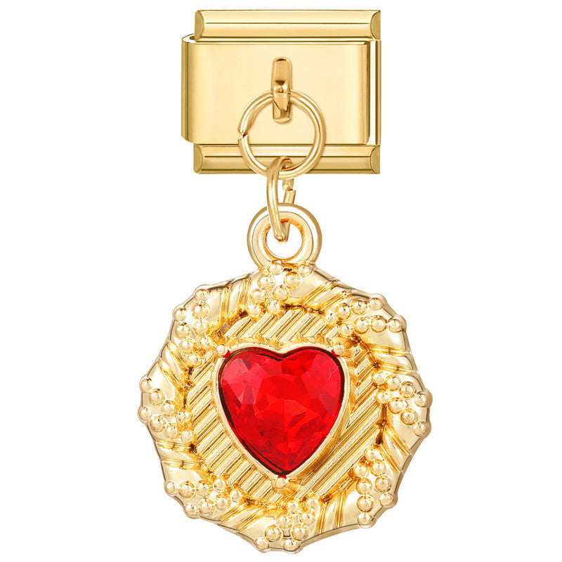 Wholesale Italian Charm Bracelet 9mm DIY Splicing Removable Stainless Steel Gold Base Red Composable Bracelet