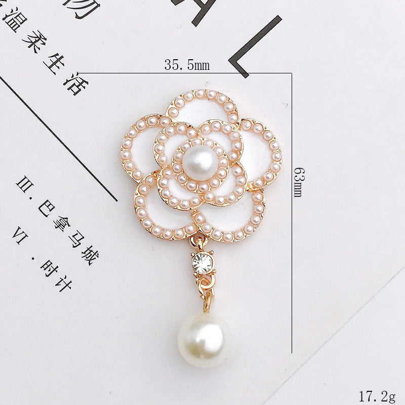 Wholesale  Diamond Pearl Flower Sun God flower brooch gem pendant