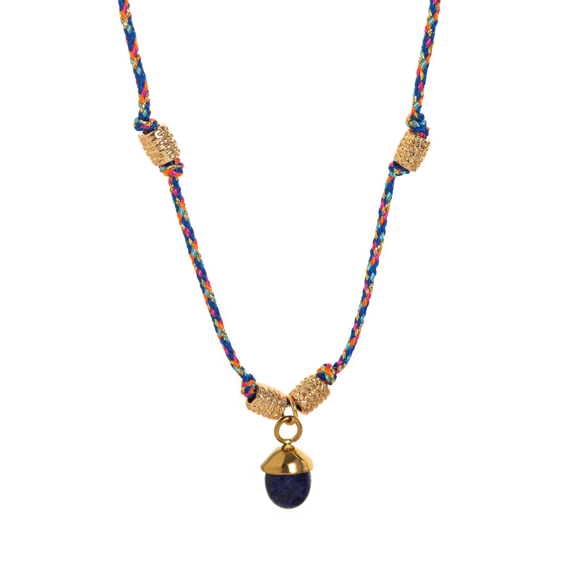 Wholesale Titanium Steel Necklace Half Circle Natural Stone Acorn Pine Cone Pendant