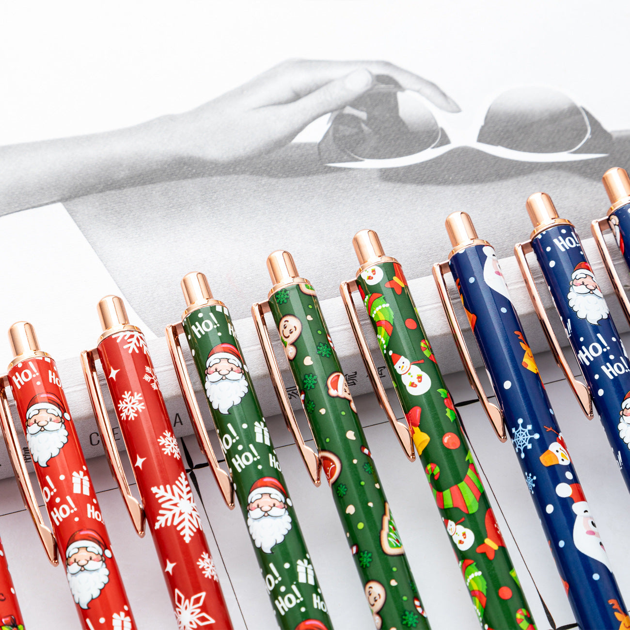 Wholesale Christmas Series Push Metal Ballpoint Pens ACC-PN-HuaH055