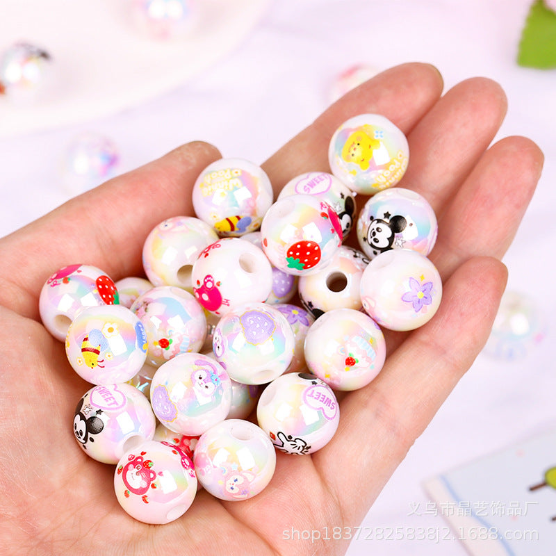 Wholesale random 10pcs Creative Cartoon Color-Plated   Focal Beads DIY Bead Accessories ACCVIP