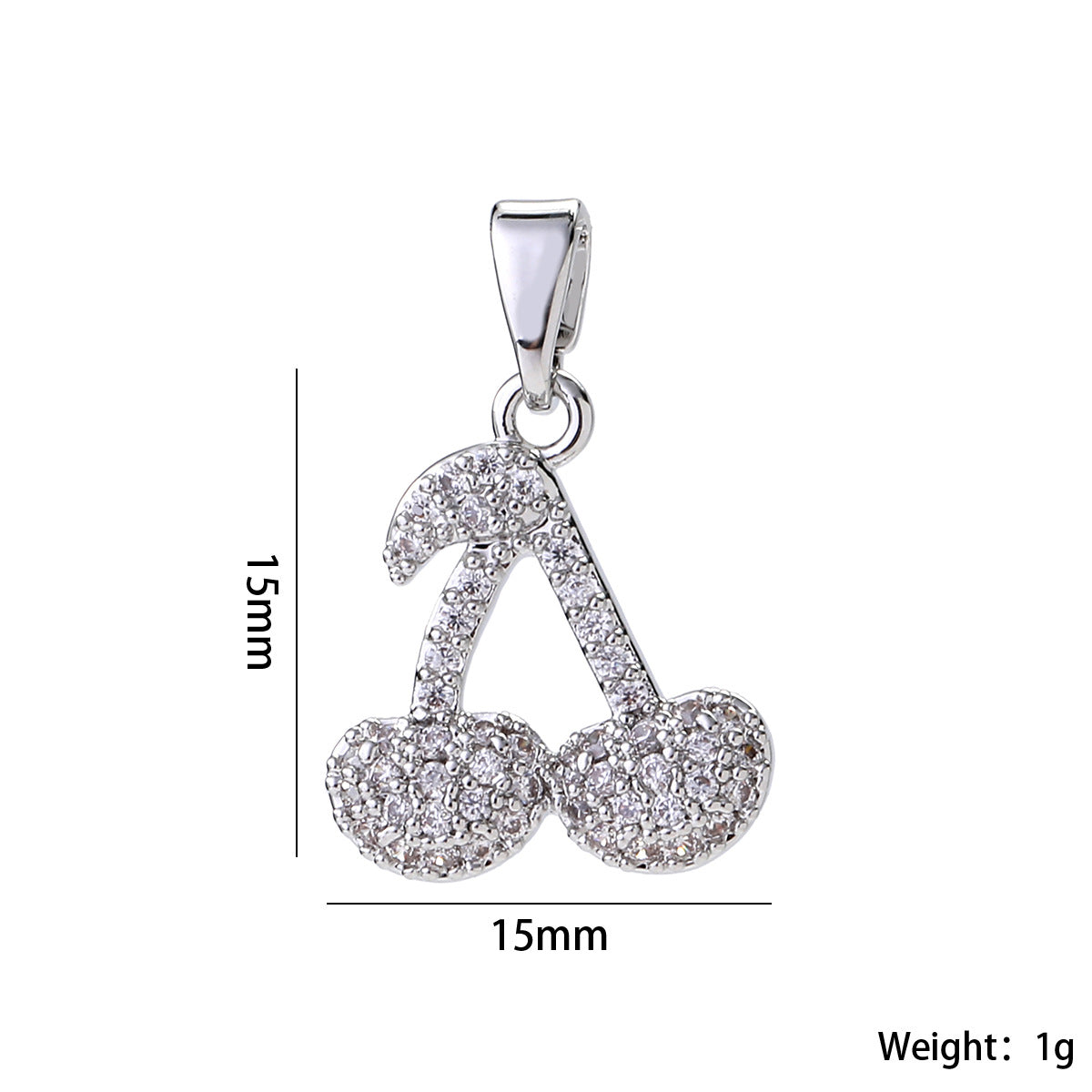 Wholesale 14K Gold Plated Brass Cherry Pendant Necklace Micro Set Zircon Fruit Choker Stylish Fashion Accessory For Women Gift