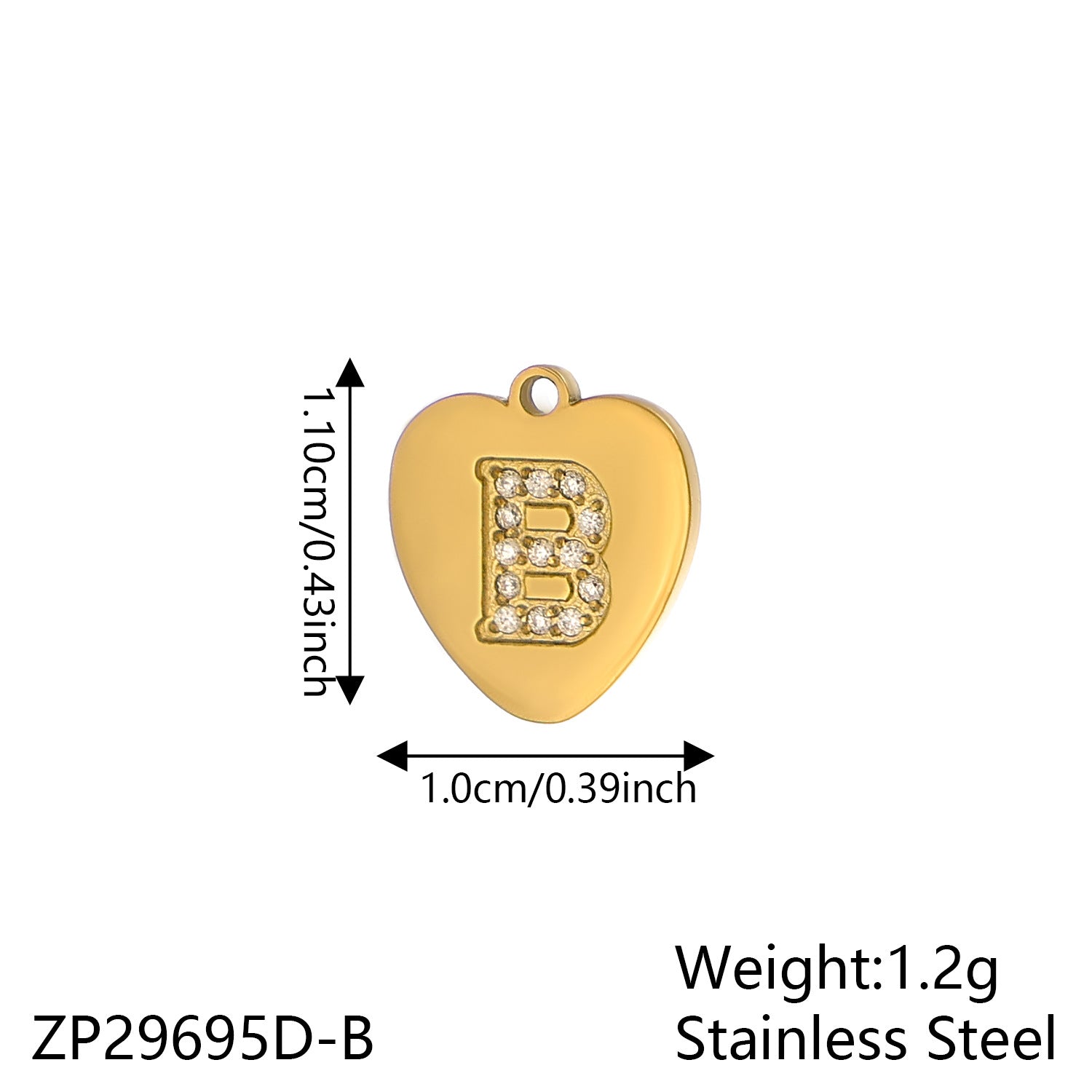 Wholesale Zirconium Love 26 Letter Stainless Steel Pendant