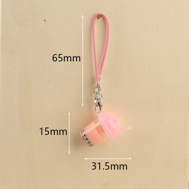 Wholesale pearl milk tea cup cat ear  keychain
