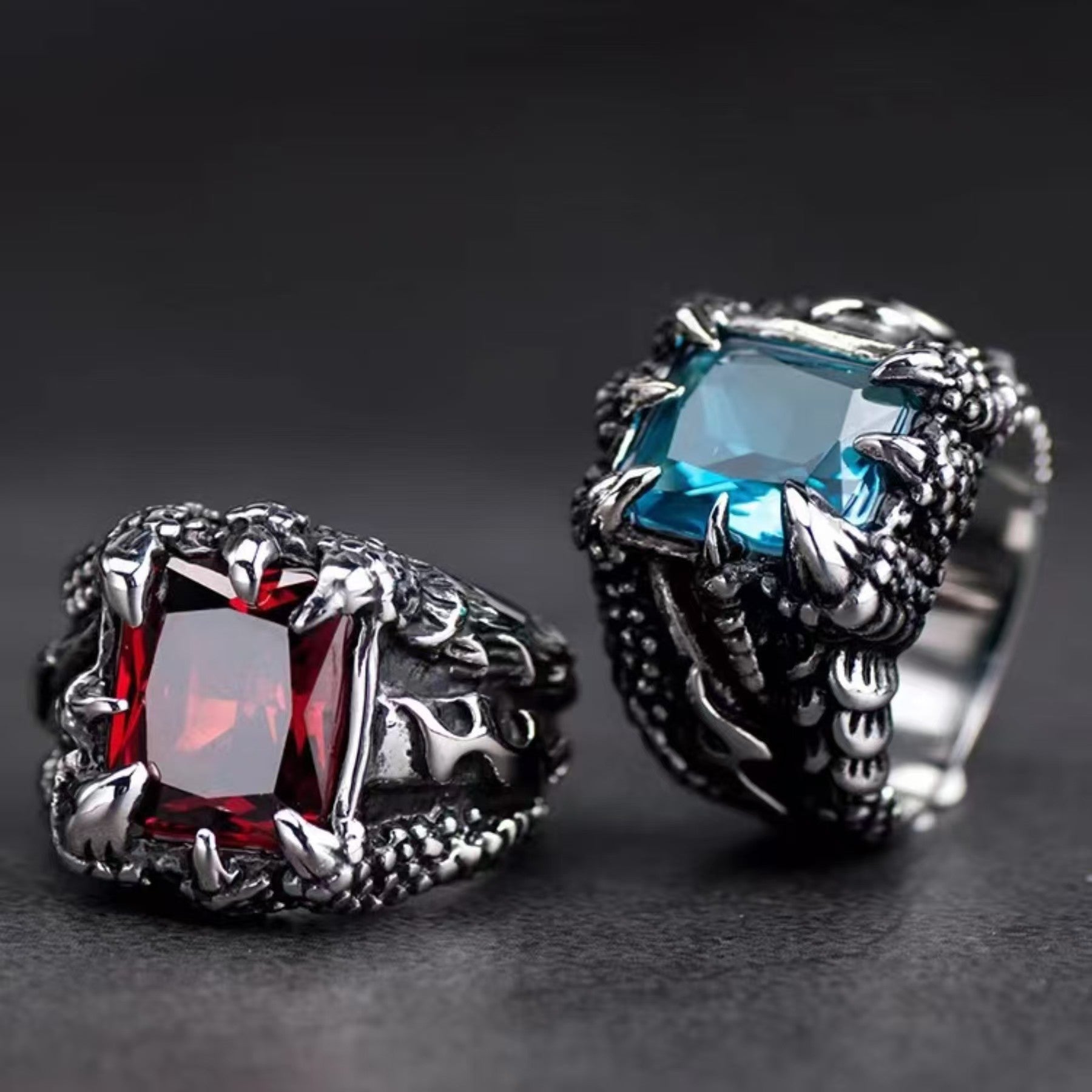 Wholesale Vintage Dragon Claw Men' s Adjustable Ring - Zinc Alloy Electroplated Red,  Fashion Accessory for Resale