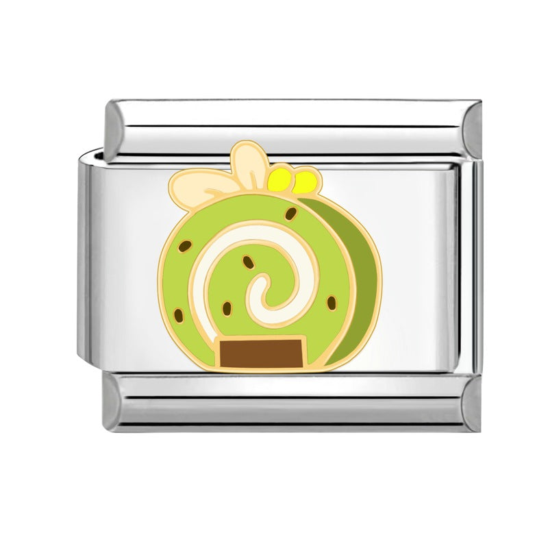 Wholesale Italian Charm Bracelet 9mm DIY Splicing Creative Dessert Stainless Steel Composable Bracelet