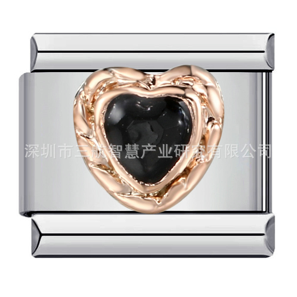 Pulsera de encanto italiano de 5 piezas al por mayor de 9 mm empalme de bricolaje lindo pulsera compuesta de acero inoxidable creativo