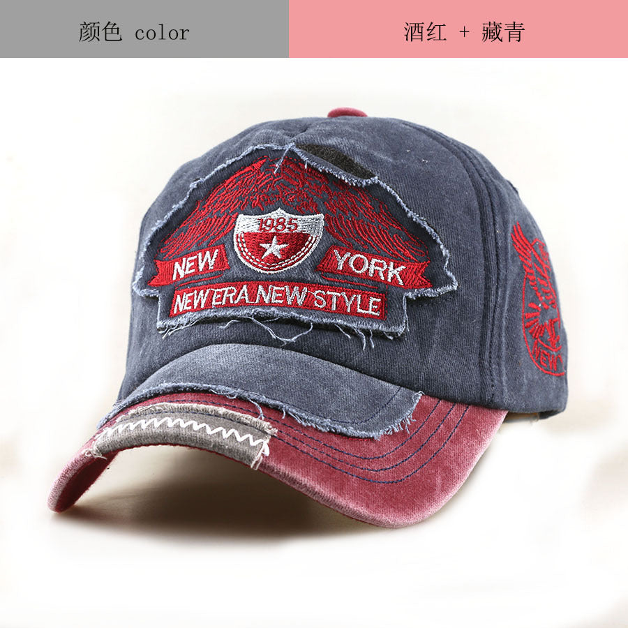 Wholesale Cotton Embroidery Baseball Cap Black New York Letter Patchwork Stylish Everyday Gift