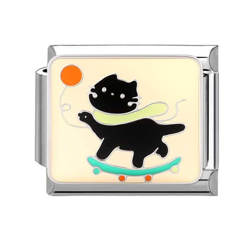 Wholesale Italian Charm Bracelet 9mm DIY Splicing Cute Animal Stainless Steel Composable Bracelet