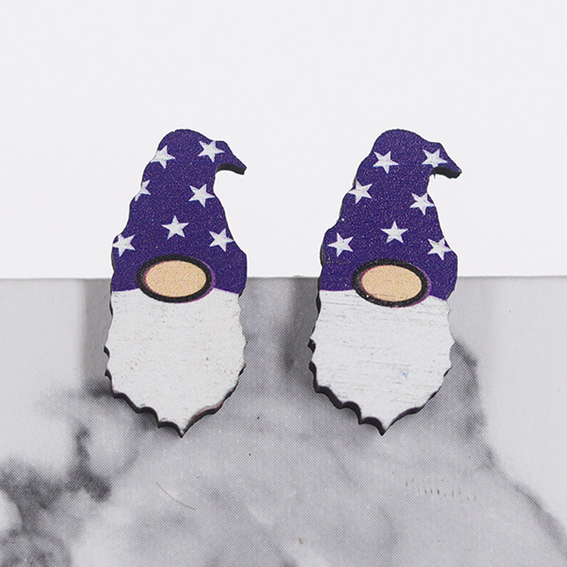 Wholesale  National Day USA dwarf Eagle rocket cute small ear studs wooden ear studs