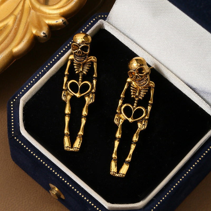 Wholesale Exaggerated Punk Halloween Skull Skeleton Alloy  Creative Earrings
