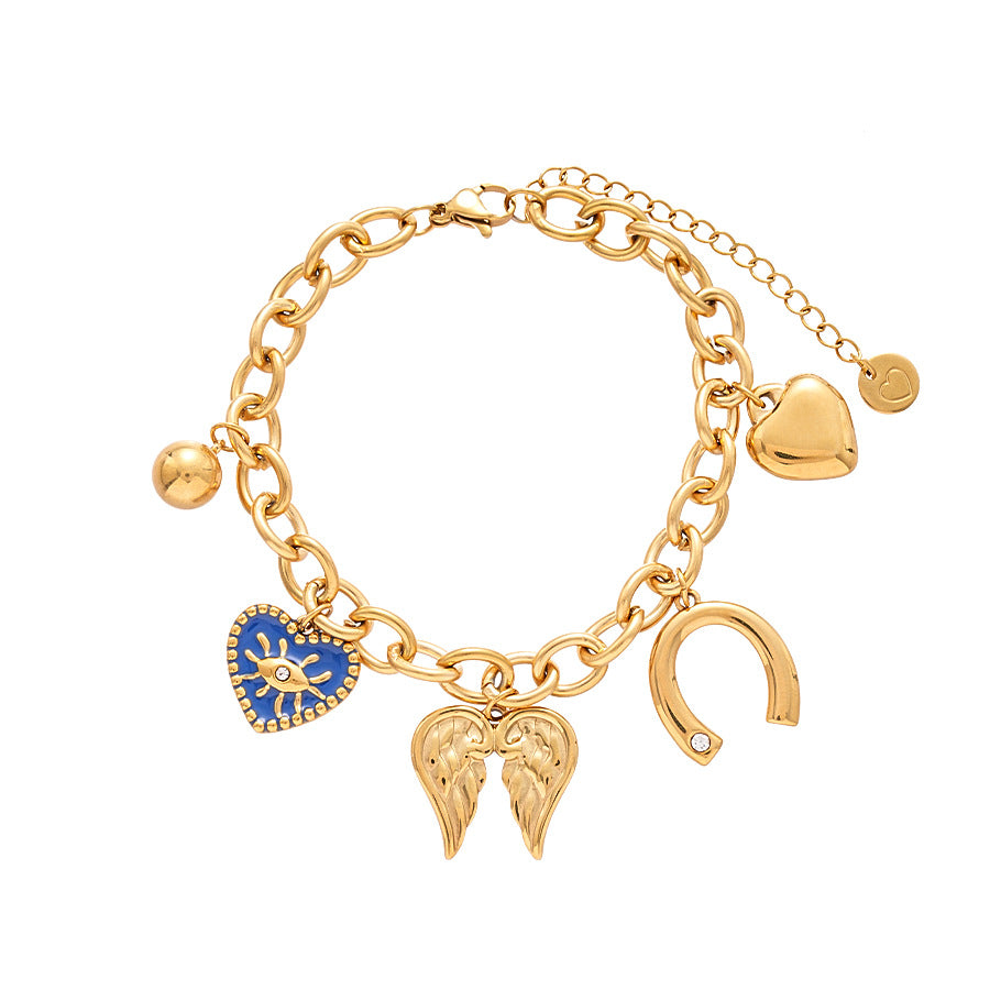 Wholesale titanium steel angel wings love chain bracelet