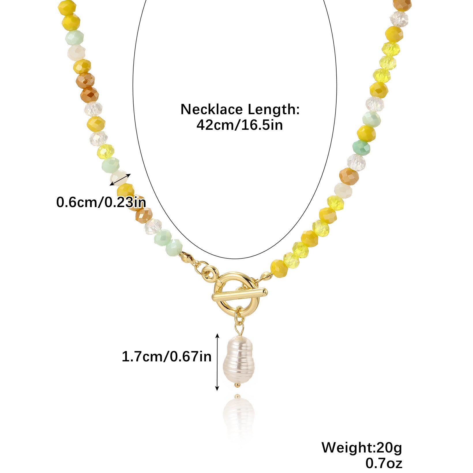 Wholesale  Non-Fading Simple Rice Bead Beaded Necklace Women' s Light Luxury Niche Design Color Crystal Necklace