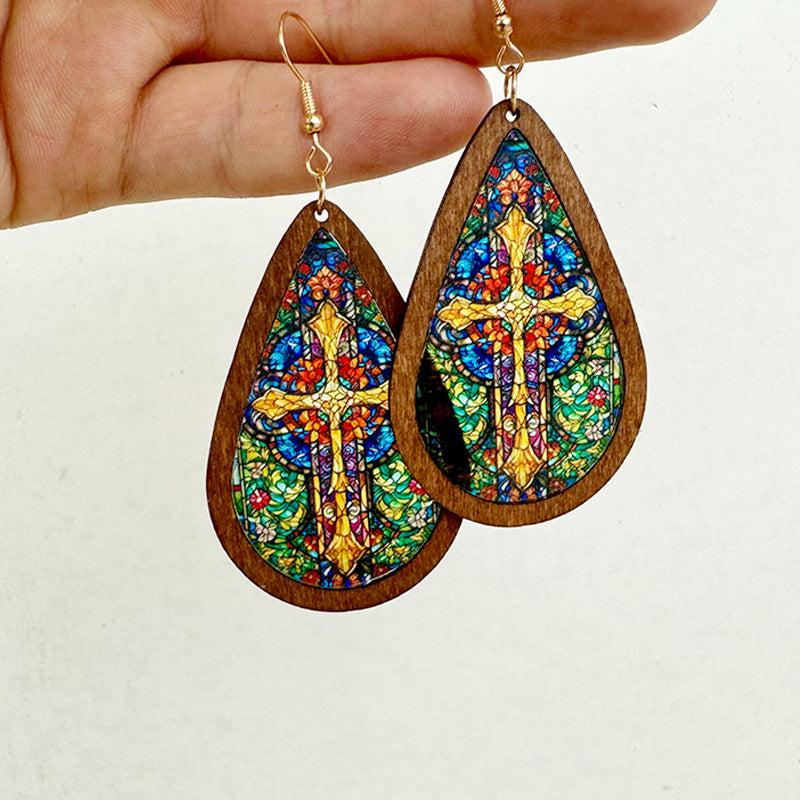 Wholesale Tear Drop Shaped Acrylic Color Earrings ACC-ES-XinChuan027